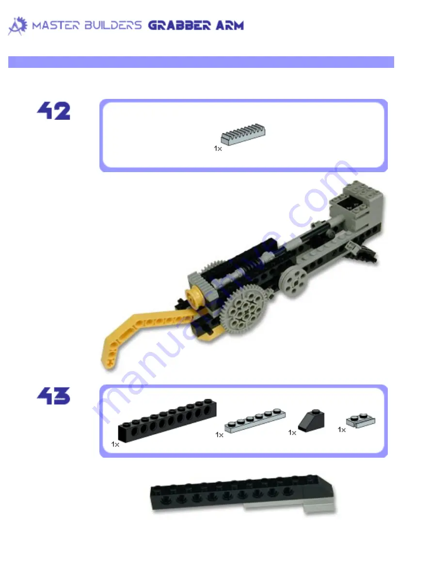 LEGO MASTER BUILDERS GRABBER ARM Building Instructions Download Page 58