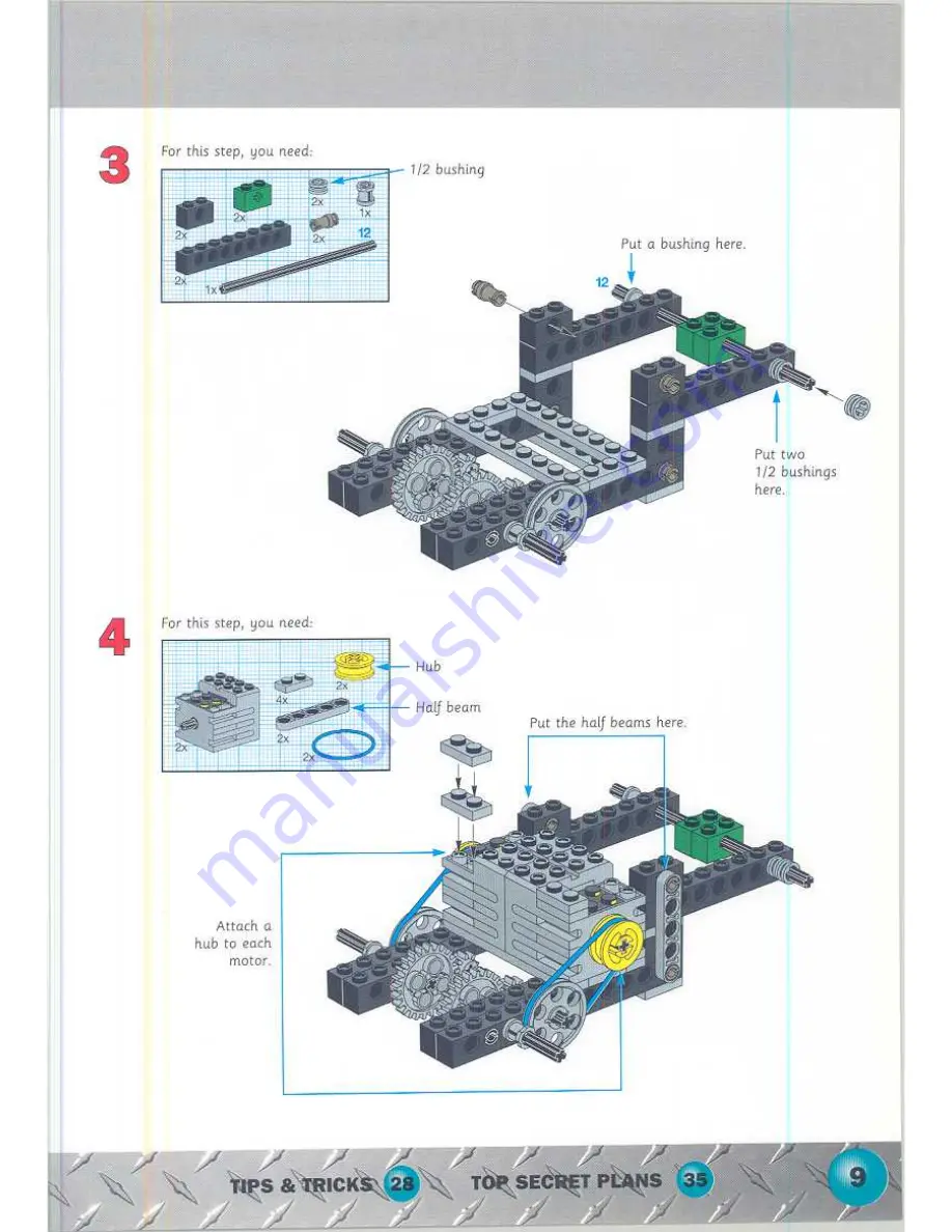 LEGO MindStorms RoboSports 9730 Building Instructions Download Page 9