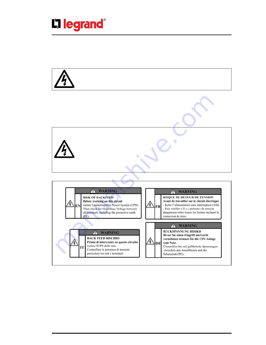 LEGRAND KEOR S 10KVA 1 Operating & Installation Manual Download Page 20