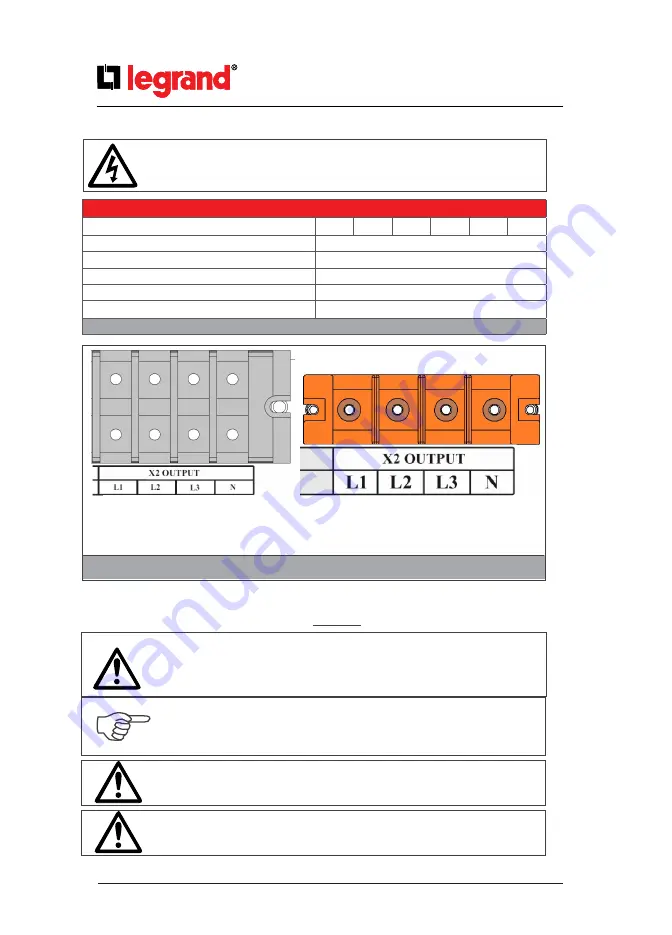 LEGRAND KEOR T EVO 10-60 KVA Installation & Operation Manual Download Page 44