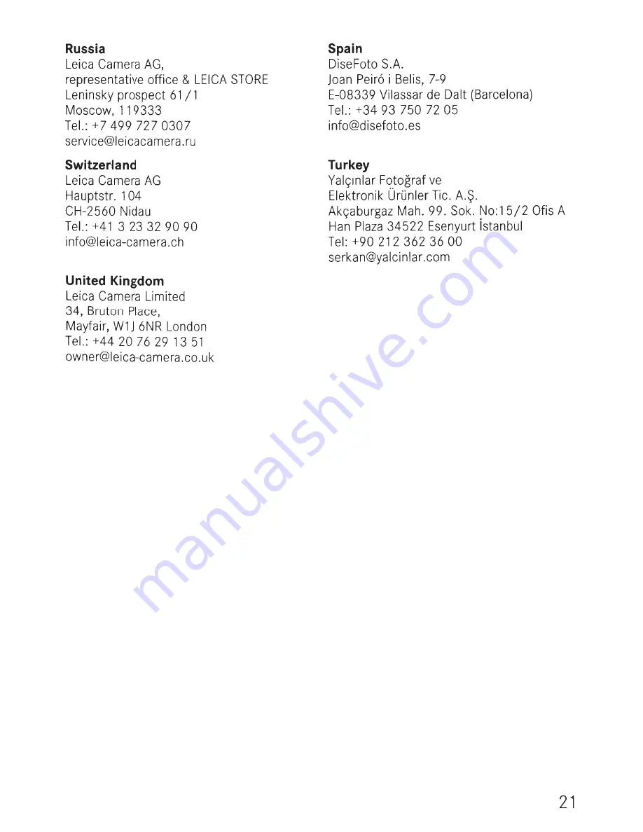 Leica C Instructions For Use Manual Download Page 287