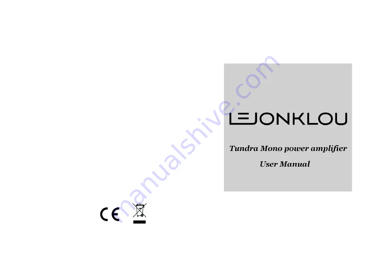 Lejonklou Tundra Mono Series User Manual Download Page 1