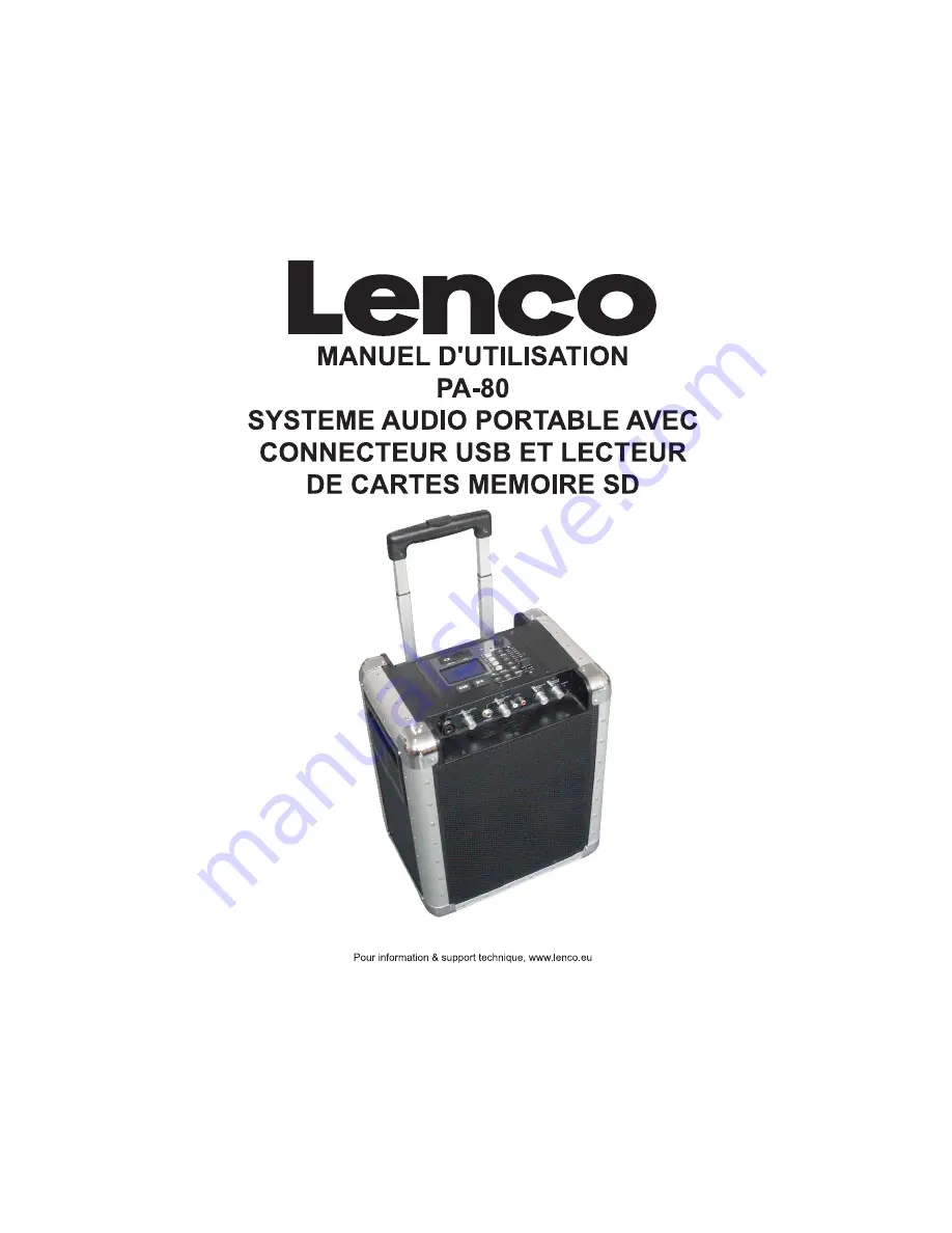 LENCO PA-80 Instruction Manual Download Page 21