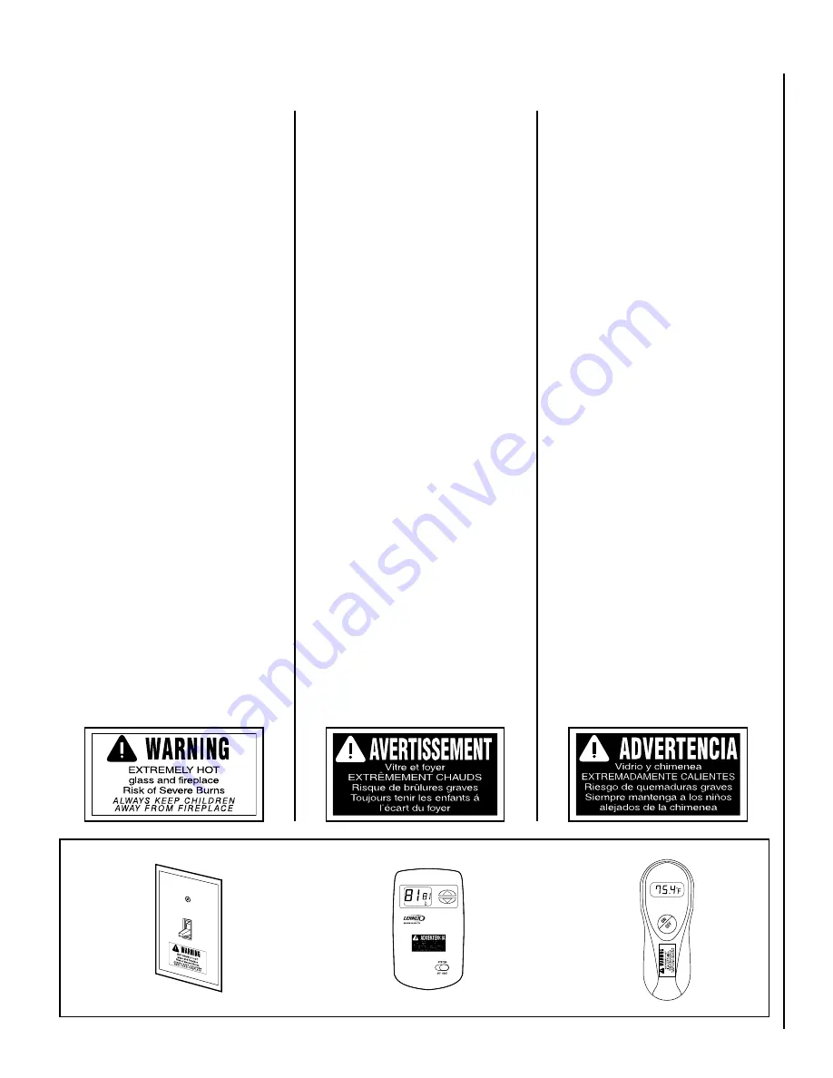 Lennox Hearth Products VISION SDVSS-25 Installation And Operation Manual Download Page 5