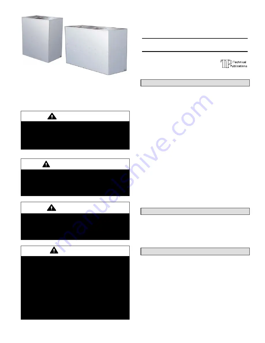 Lennox T?CLASS TAA SERIES Installation Instructions Manual Download Page 1