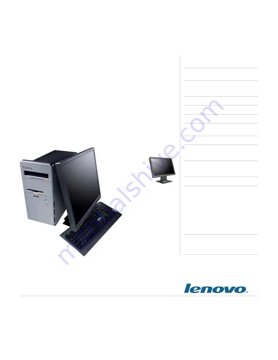 Lenovo 3000 J110 Specifications Download Page 2