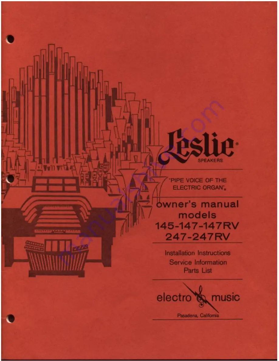 Leslie 145 Operating And Maintenance Instructions Manual Download Page 1