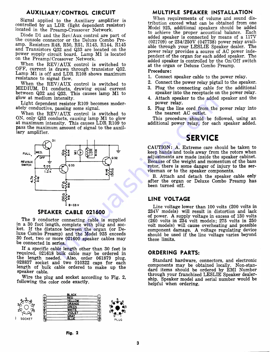 Leslie 925 Service Manual Download Page 5