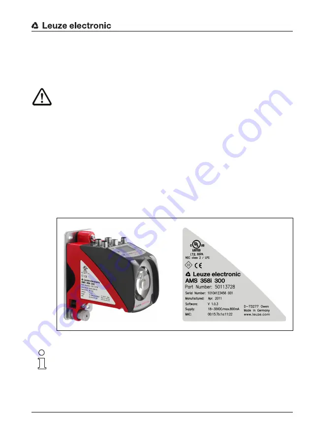 Leuze electronic AMS 307i 120 Скачать руководство пользователя страница 20