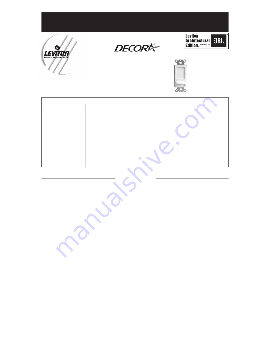 Leviton SGVSM-00W Скачать руководство пользователя страница 1