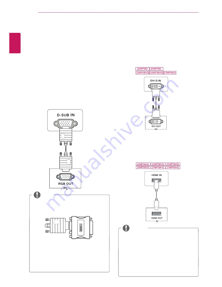 LG 22MP58A Owner'S Manual Download Page 14