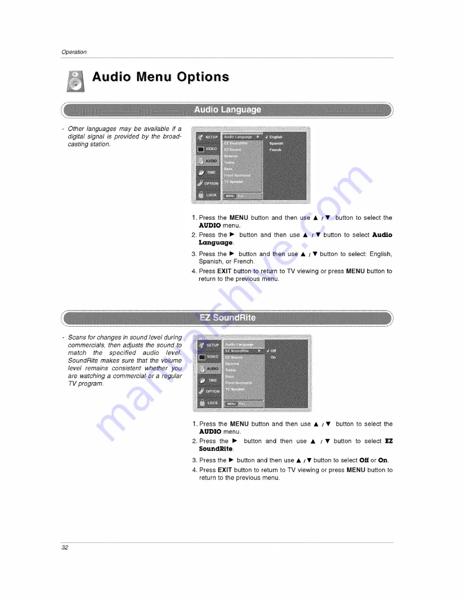 LG 32LP1DC Owner'S Manual Download Page 32