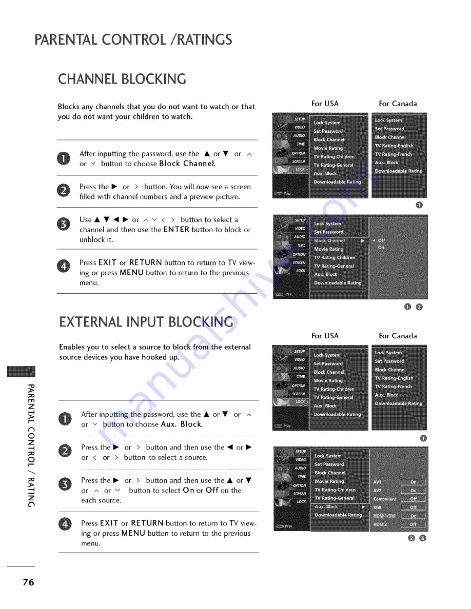 LG 32LX50C Owner'S Manual Download Page 78