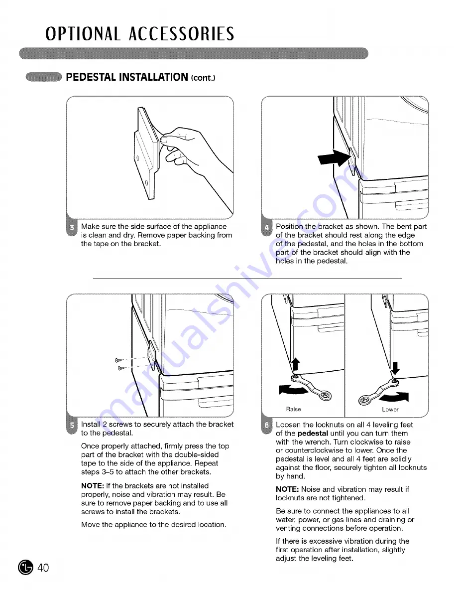 LG 3828EL3010F User'S Manual & Installation Instructions Download Page 40