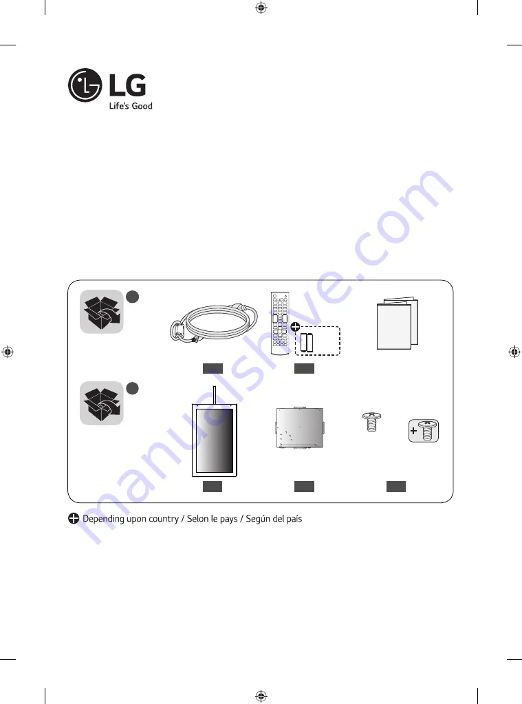 LG 55EG5CE Easy Setup Manual Download Page 1