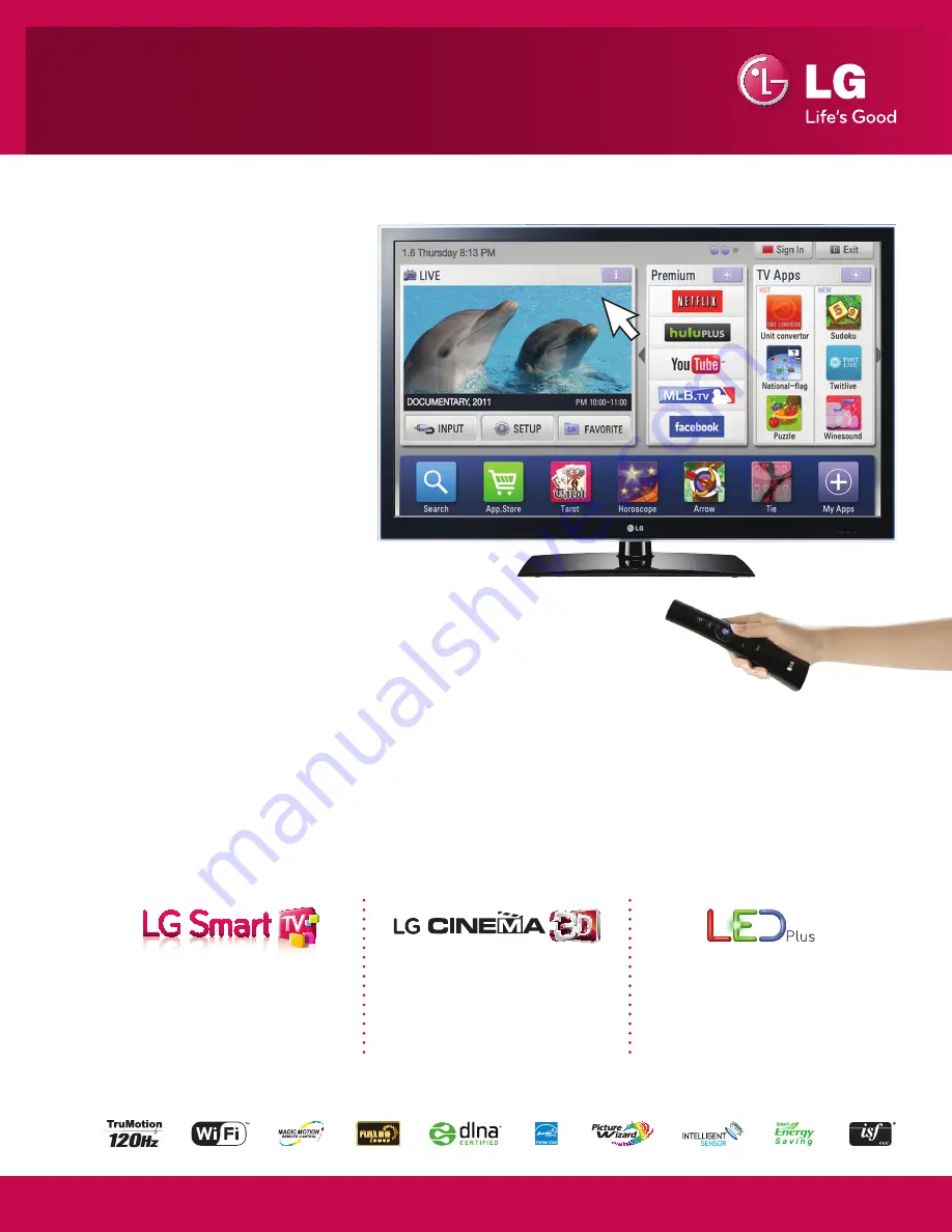 LG 55LW5600 Specifications Download Page 1