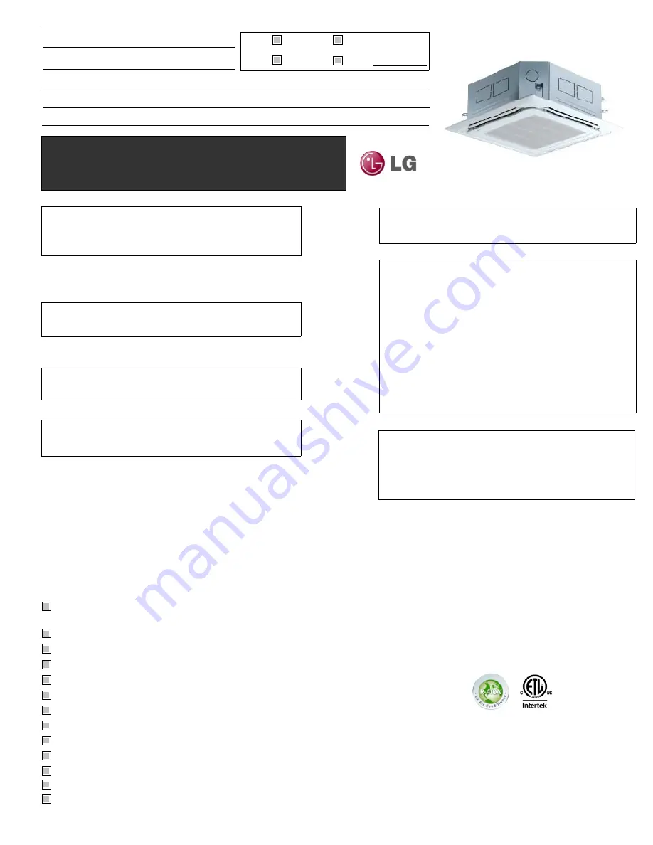 LG ARNU243TMC2 Quick Manual Download Page 1