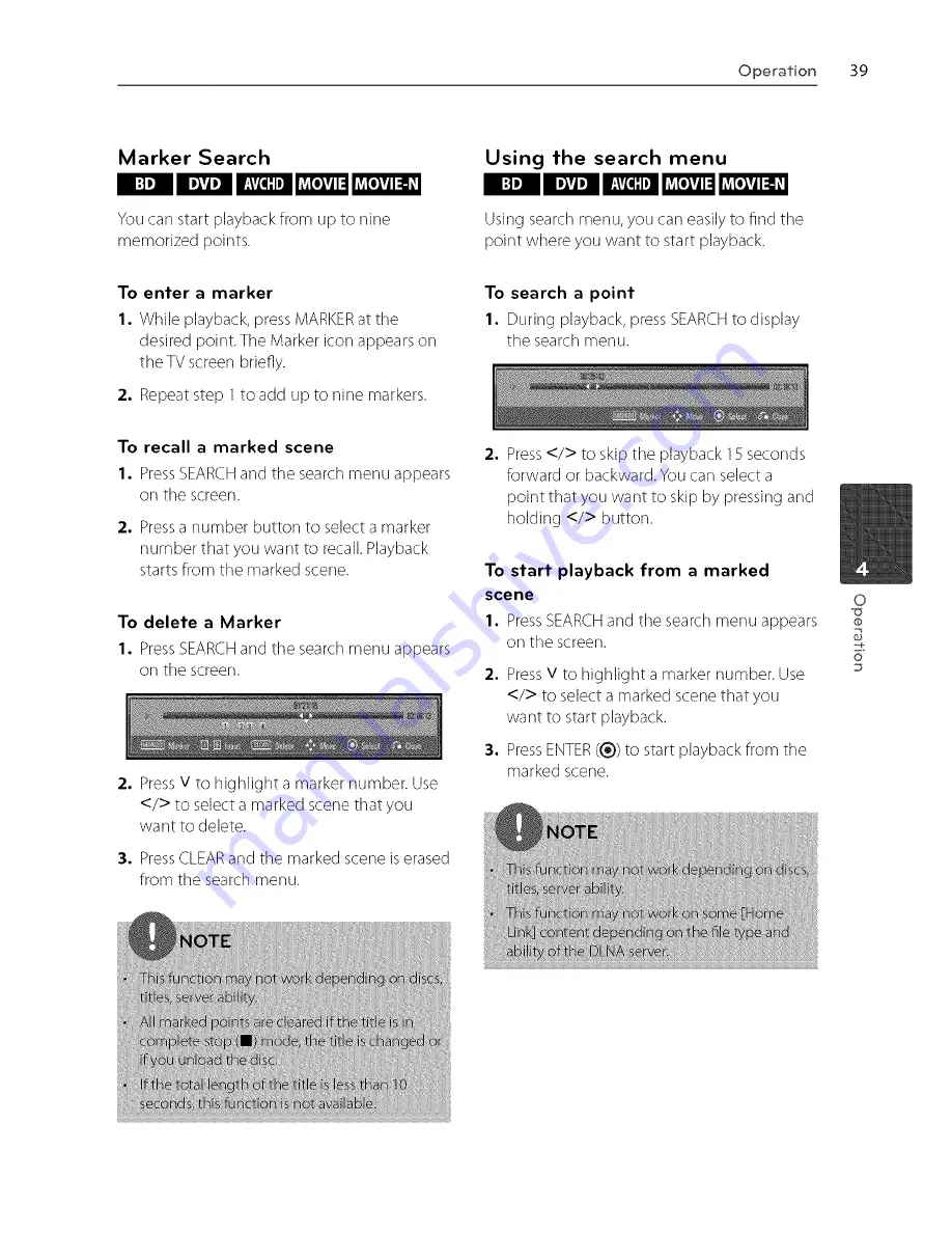 LG BX580 Owner'S Manual Download Page 38