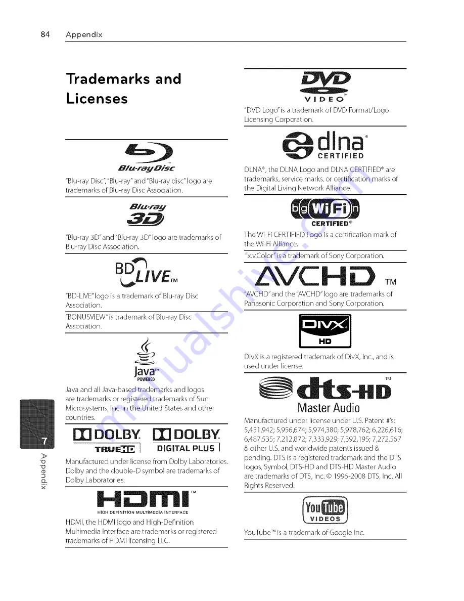 LG BX580 Owner'S Manual Download Page 83