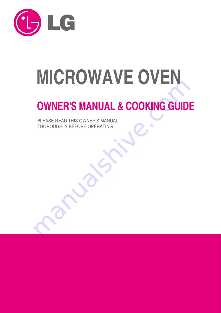 LG C156XFA Owner'S Manual & Cooking Manual Download Page 38