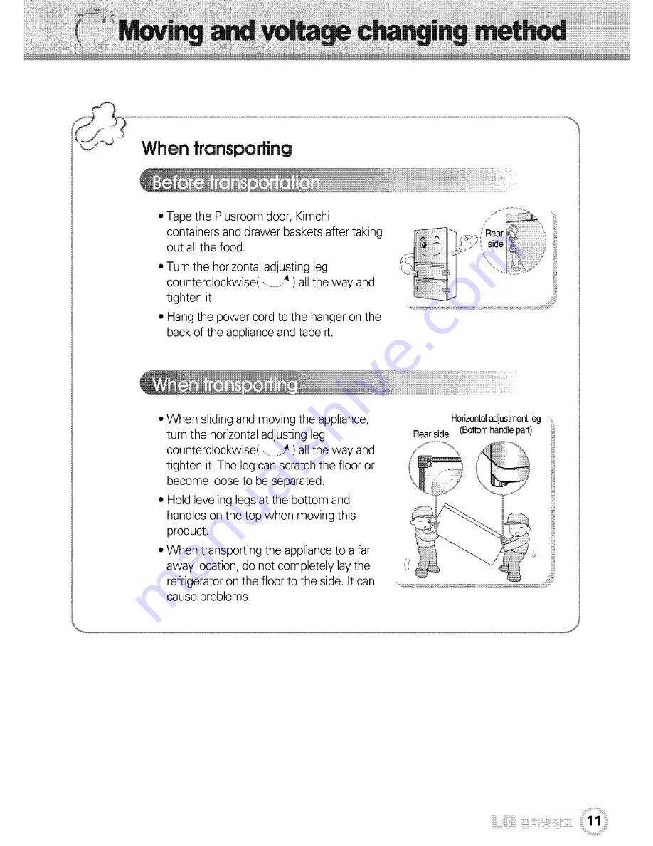 LG Dios GR-J303UG Series User Manual Download Page 11