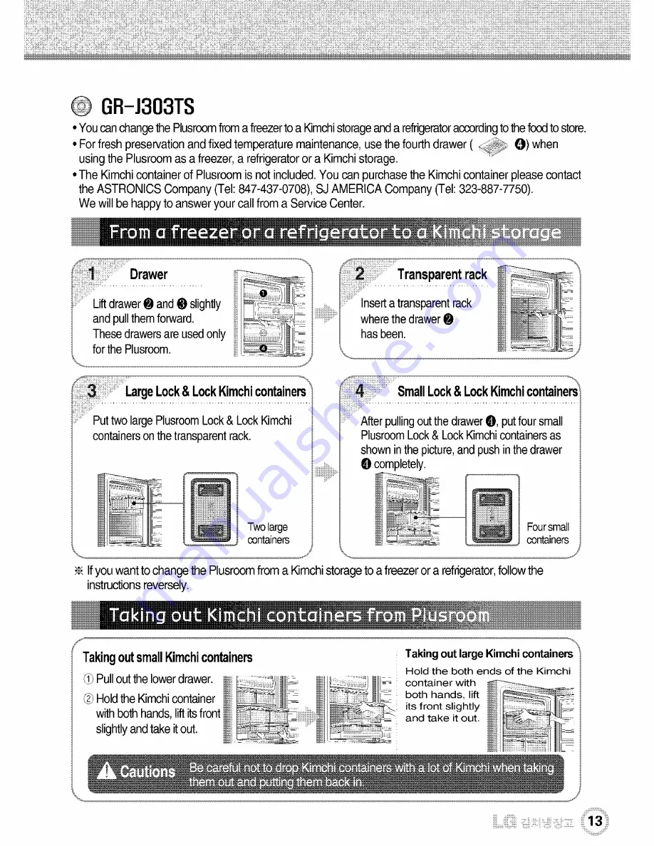 LG Dios GR-J303UG Series User Manual Download Page 13