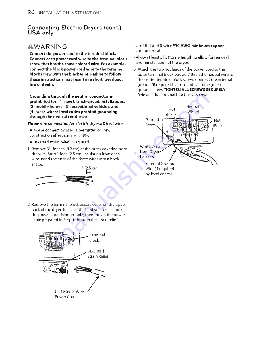 LG DLEY1701V Owner'S Manual Download Page 26