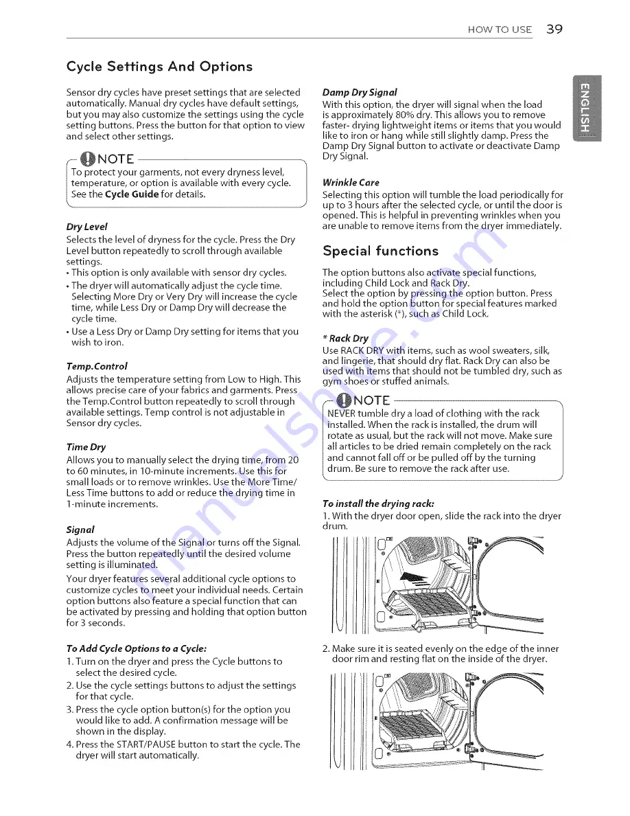 LG DLEY1701VE Owner'S Manual Download Page 39