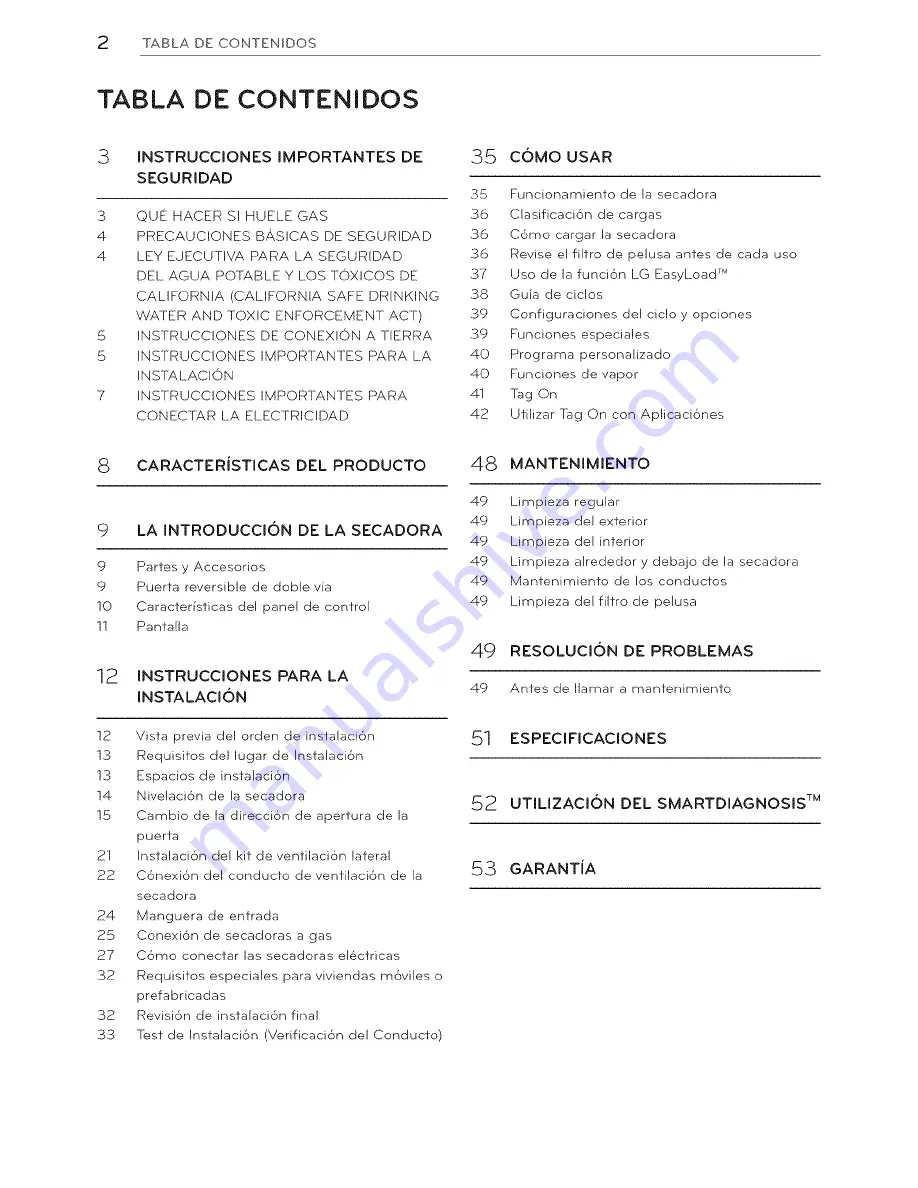 LG DLEY1701VE Owner'S Manual Download Page 56