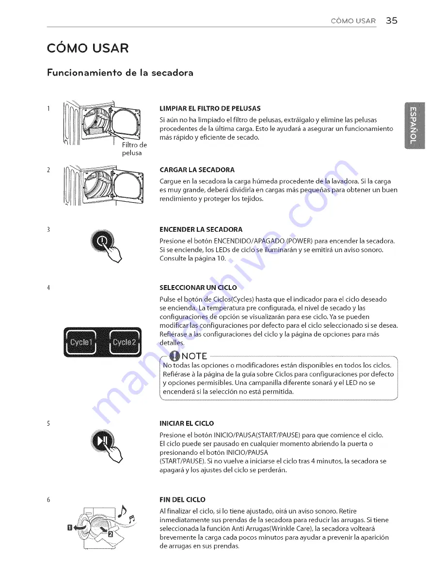 LG DLEY1701VE Owner'S Manual Download Page 89