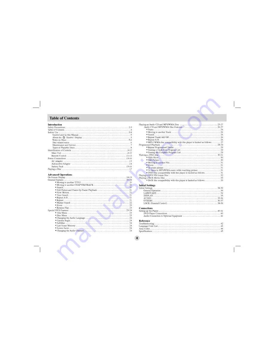 LG DP8821 Owner'S Manual Download Page 4