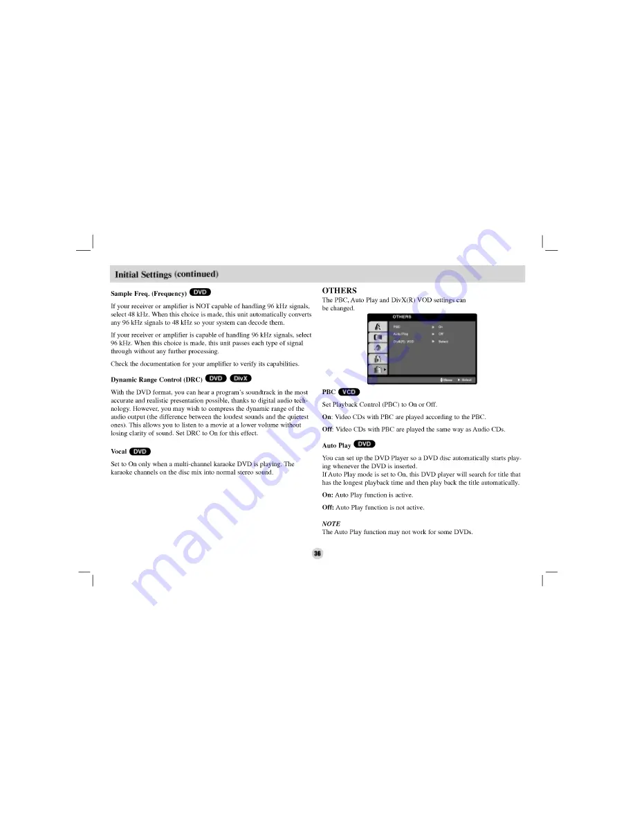 LG DP8821 Owner'S Manual Download Page 36