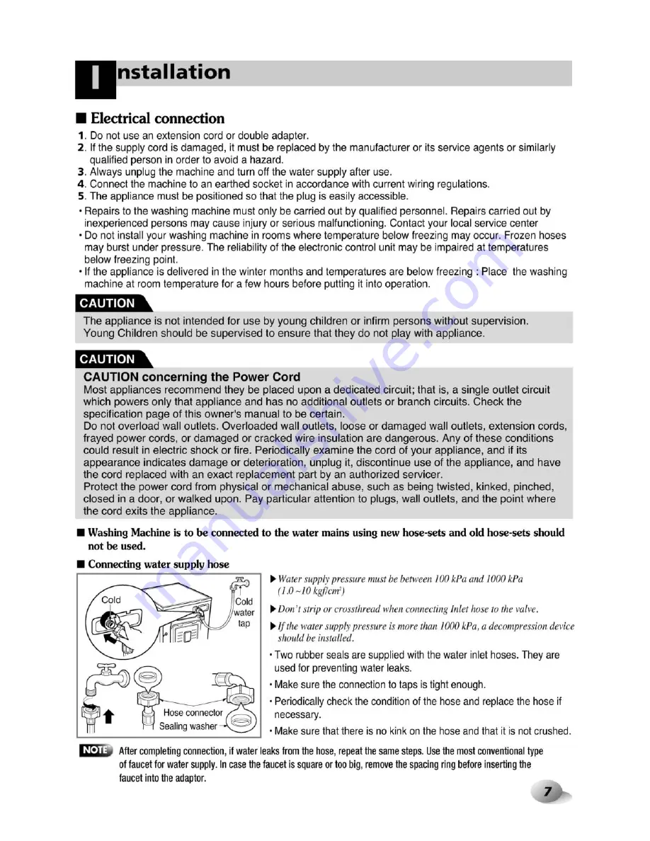 LG F1073ND Owner'S Manual Download Page 7