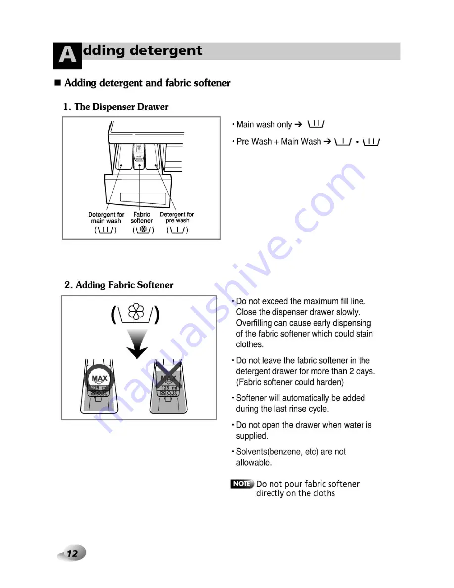 LG F1073ND Owner'S Manual Download Page 12