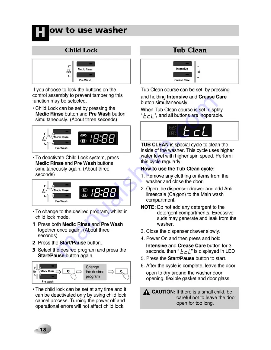 LG F1073ND Owner'S Manual Download Page 18