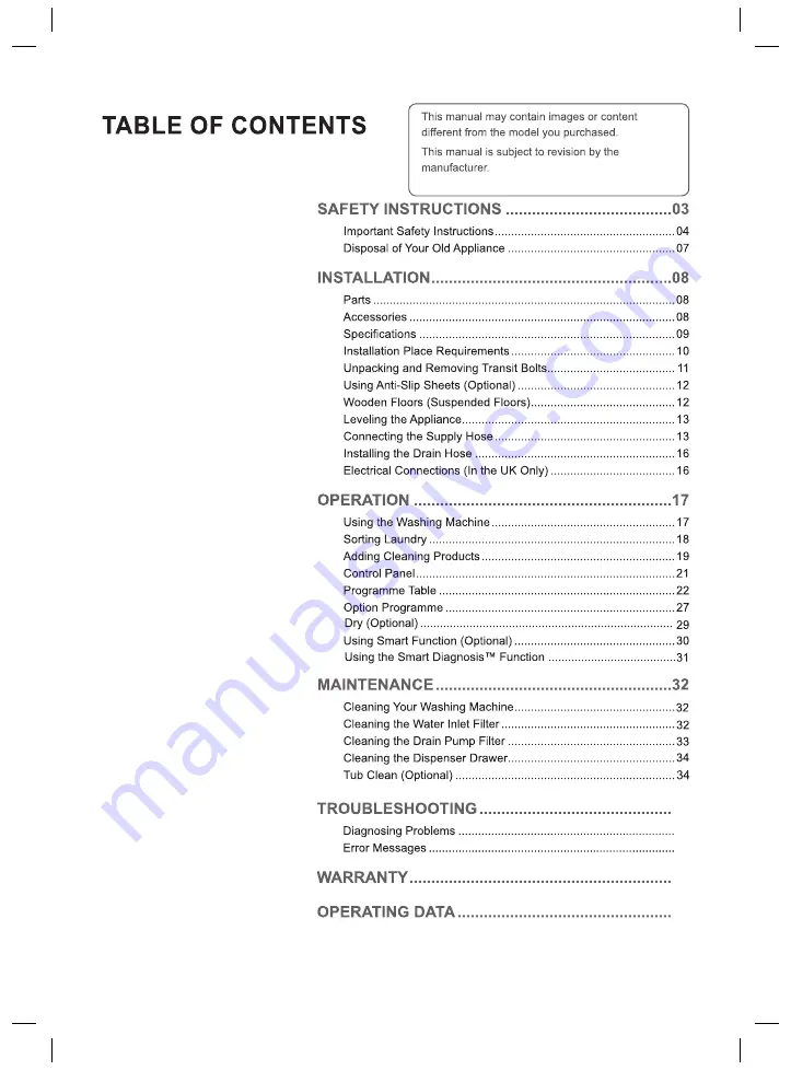 LG F14WD Series Owner'S Manual Download Page 2