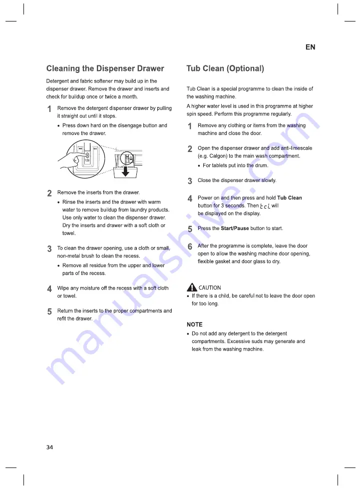 LG F14WD Series Owner'S Manual Download Page 34