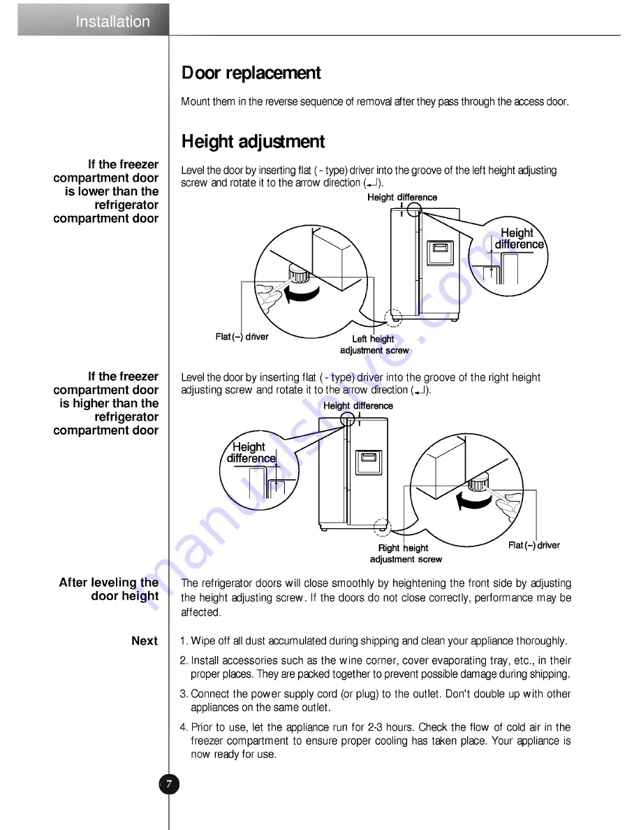 LG GR-B197DVCA User Manual Download Page 7