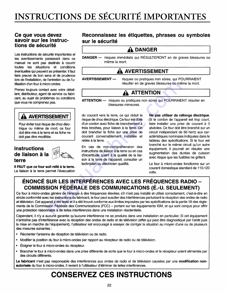 LG JMC8127DD Owner'S Manual Download Page 22