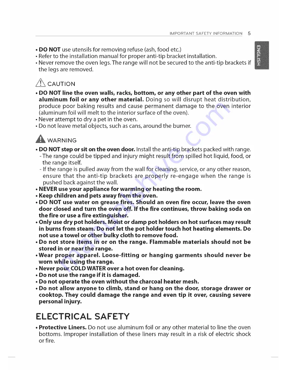 LG LDE3035SB Owner'S Manual Download Page 5