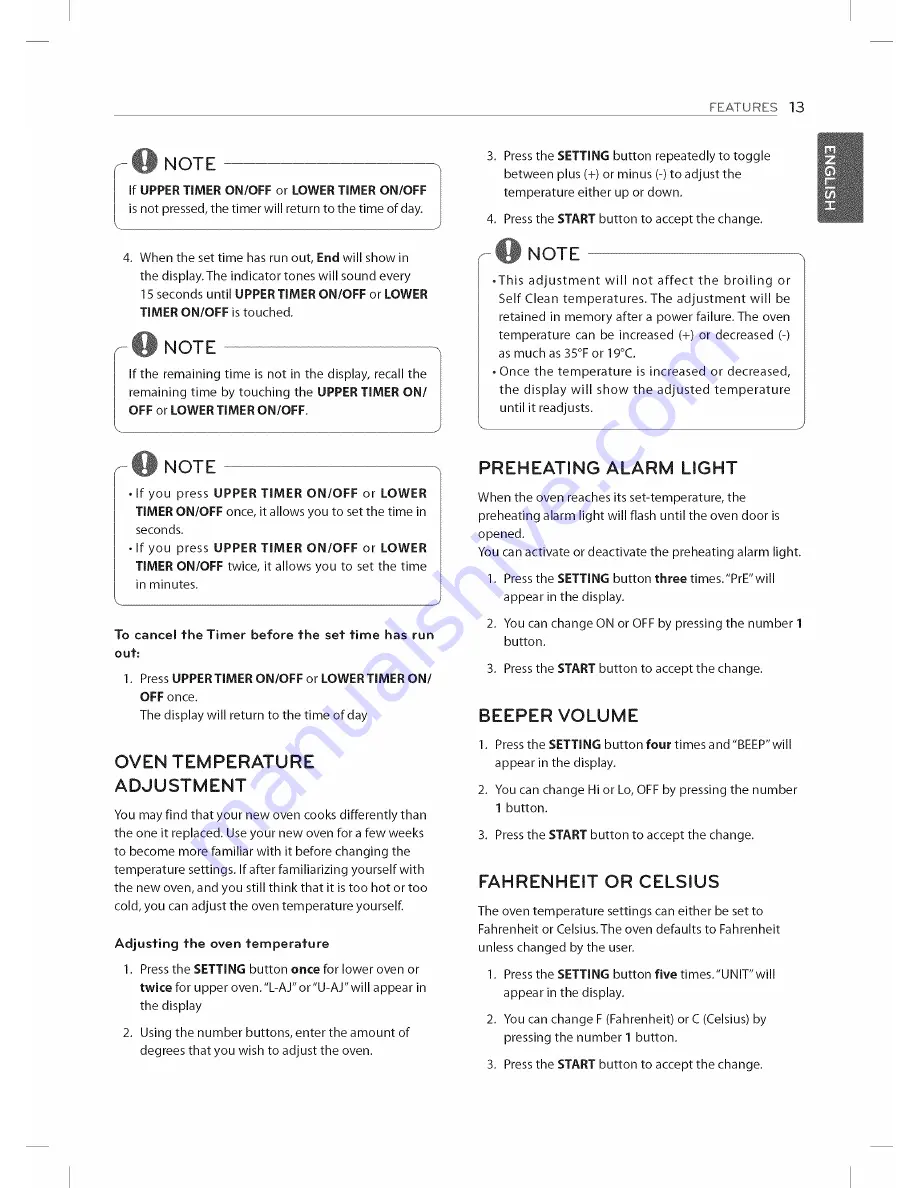 LG LDE3035SB Owner'S Manual Download Page 13