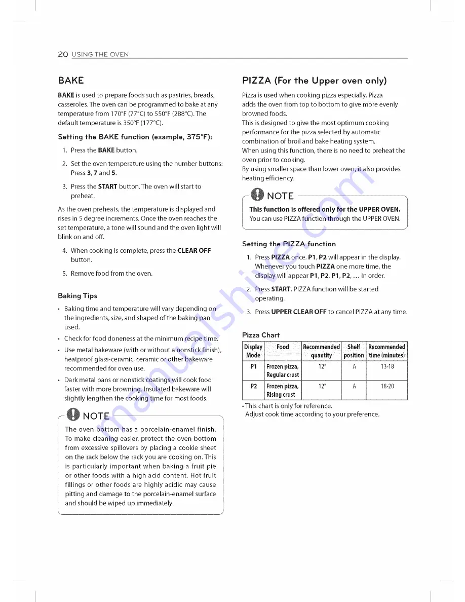 LG LDE3035SB Owner'S Manual Download Page 20