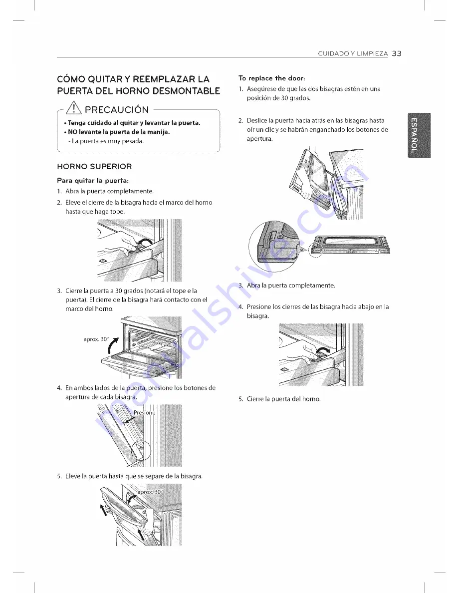 LG LDE3035SB Owner'S Manual Download Page 73