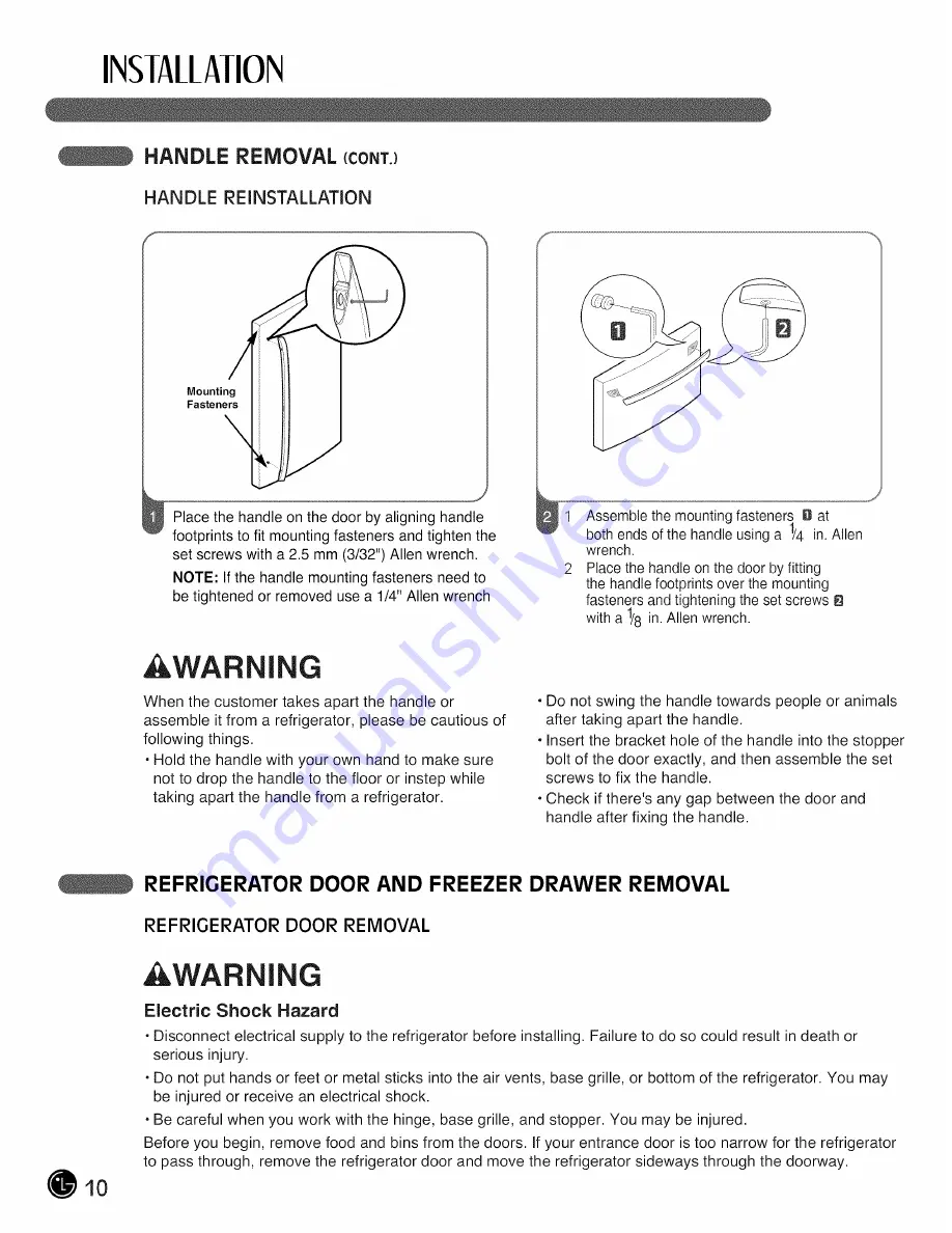 LG LFC28768SB Owner'S Manual Download Page 10