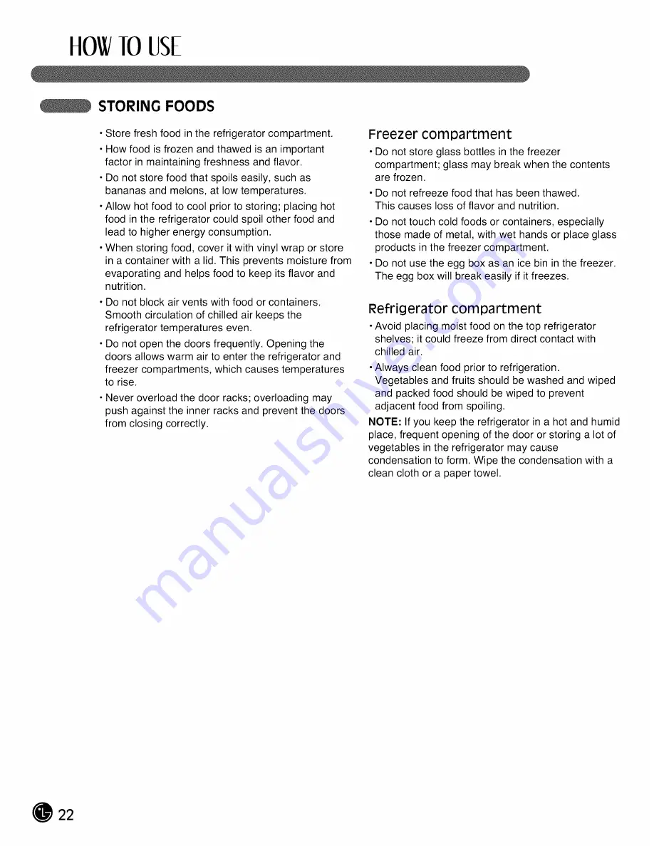 LG LFC28768SB Owner'S Manual Download Page 22