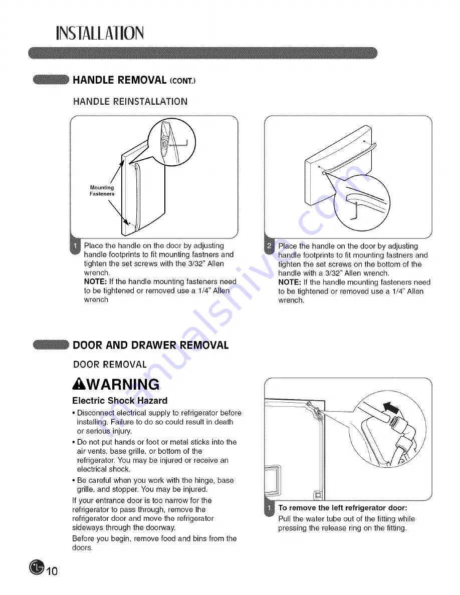 LG LFX21980 Series User'S Manual & Installation Instructions Download Page 10