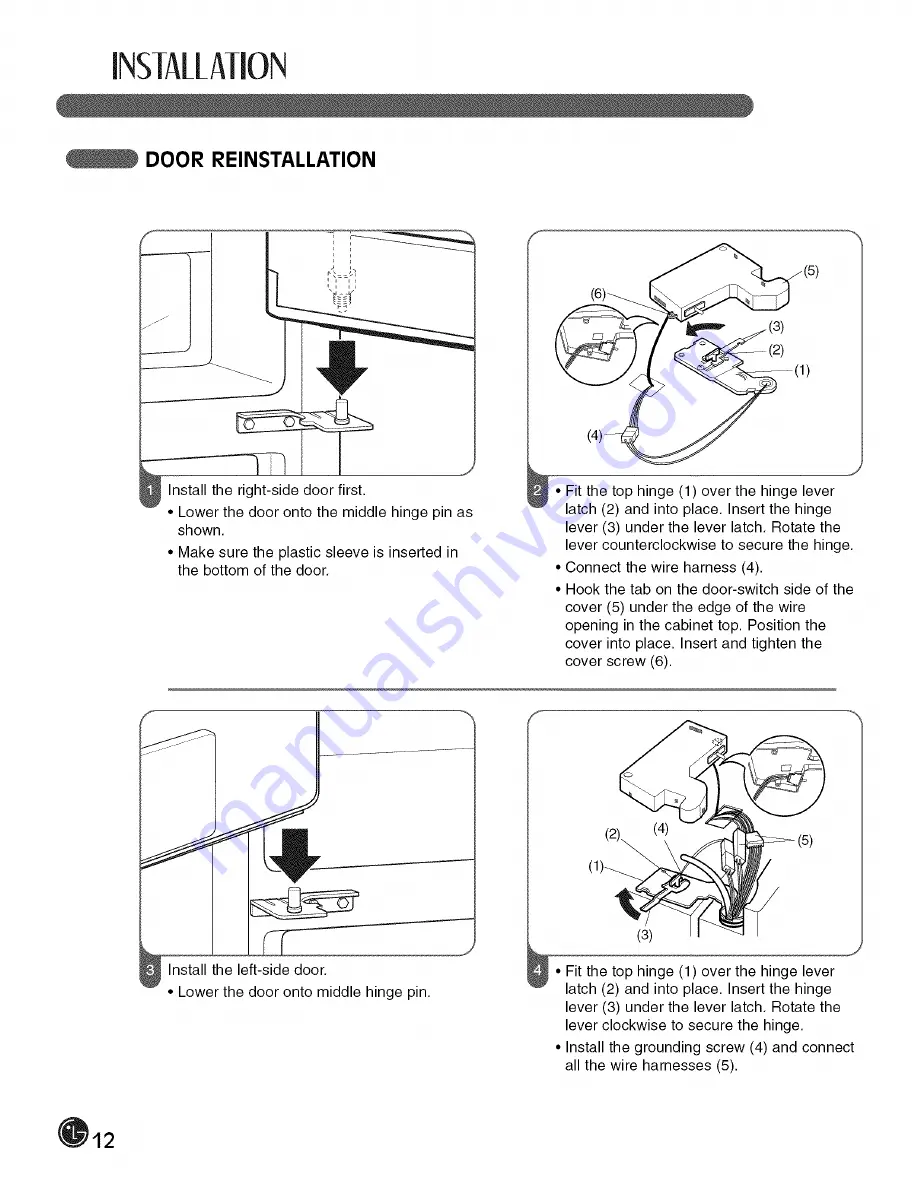 LG LFX21980 Series User'S Manual & Installation Instructions Download Page 12