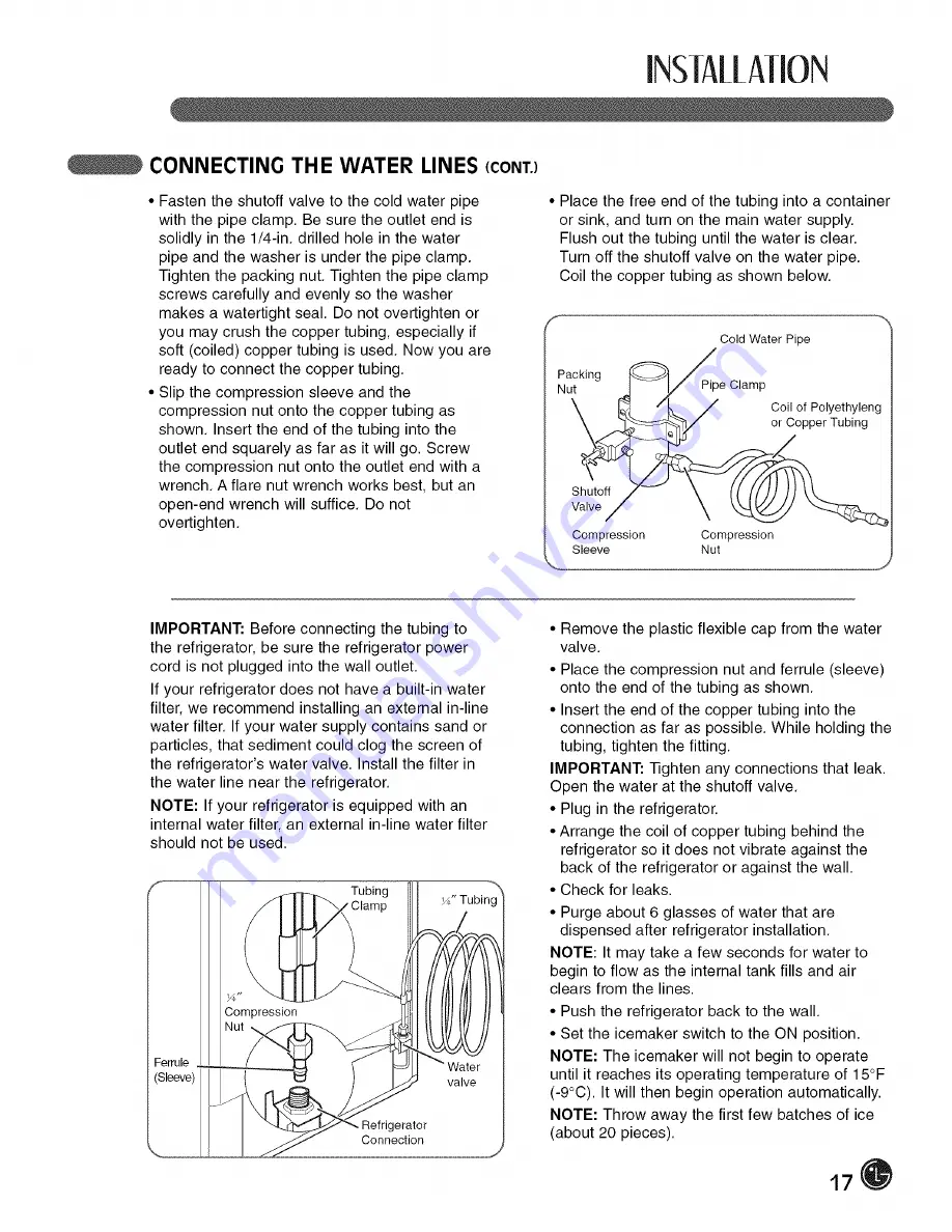 LG LFX21980 Series User'S Manual & Installation Instructions Download Page 17