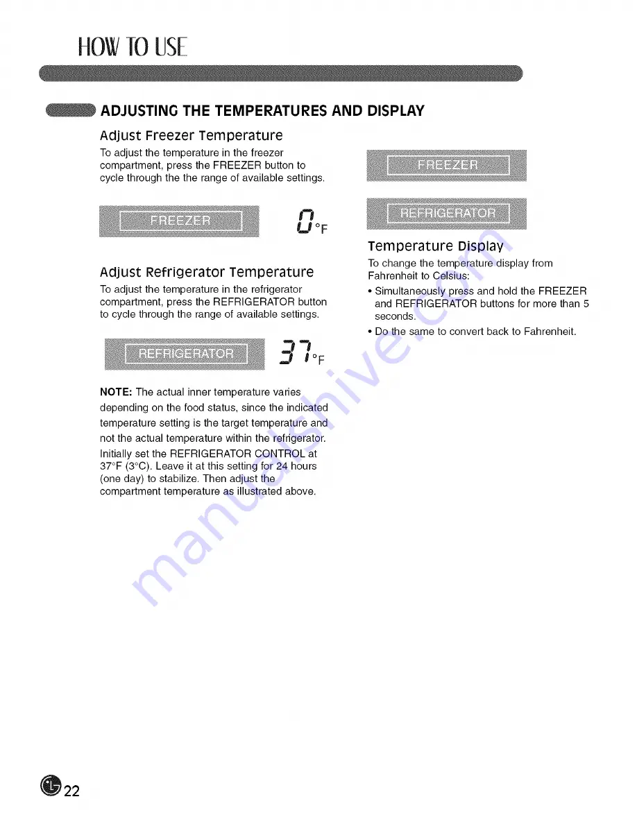 LG LFX21980 Series User'S Manual & Installation Instructions Download Page 22