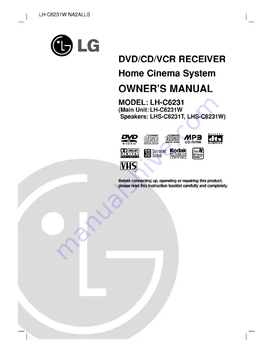 LG LH-C6231 Owner'S Manual Download Page 1